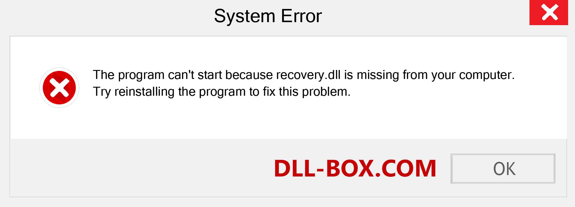  recovery.dll file is missing?. Download for Windows 7, 8, 10 - Fix  recovery dll Missing Error on Windows, photos, images